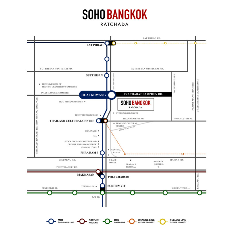 SOHO BANGKOK RATCHADA 交通生活圈地圖